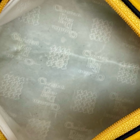 Christian Dior Yellow Abstract Canvas Cosmetic Pouch- Crossbody 6in x 3in x 2in - Picture 11 of 12